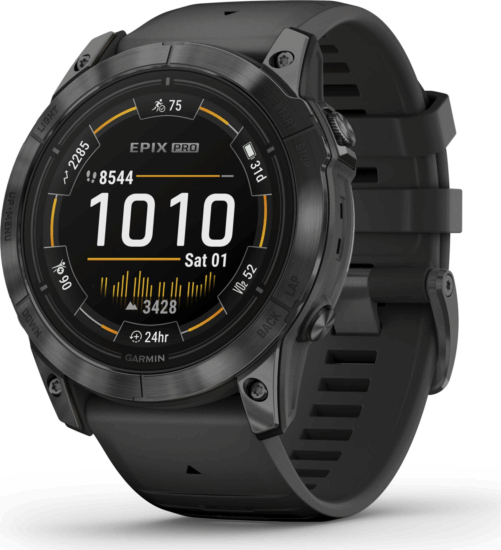 Garmin epix Pro (Gen 2) Standard Edition (51mm) Okosóra - Palaszürke (Fekete Szilikon szíjjal)