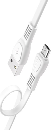 HOCO X40 Noah USB-A apa - Micro USB apa 2.0 Lapos adat és töltőkábel - Fehér (0.5m)