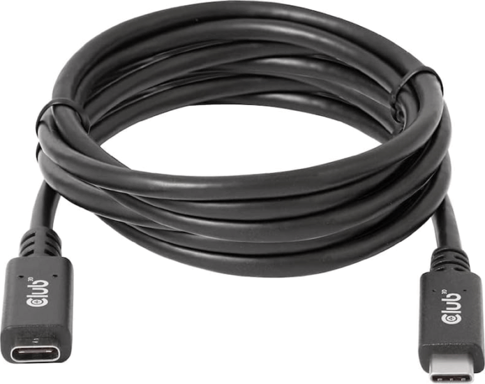 Club3D CAC-1529 USB-C apa - USB-C anya 3.2 Gen 1 Hosszabbító kábel - Fekete (2m)