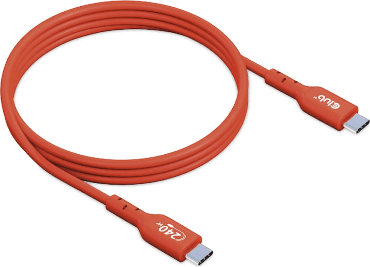 Club3D CAC-1511 USB-C apa - USB-C apa 2.0 Adat és töltőkábel - Piros (1m)