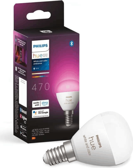 Philips Hue LED Izzó 5.1W 470lm - Meleg fehér/Színes