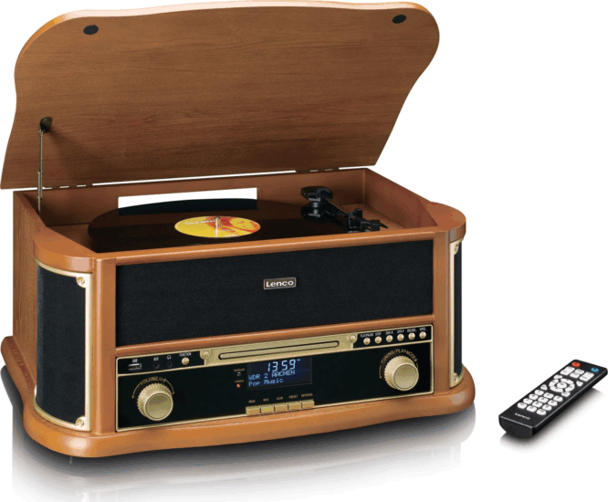 Lenco TCD-2571 Rádió és Bakelit Lemezjátszó - Barna