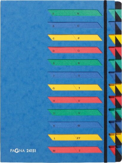 Pagna A4 24 rekeszes harmonika mappa - Kék