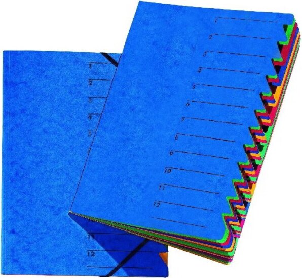 Pagna A4 12 rekeszes harmonika mappa - Kék