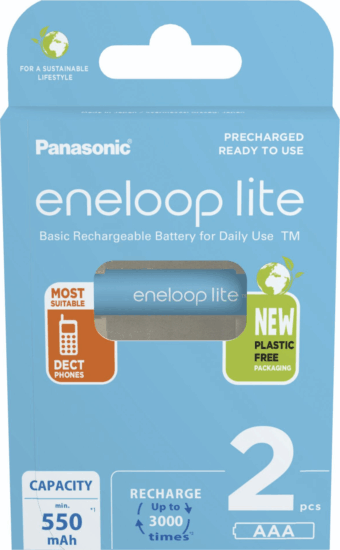 Panasonic Eneloop Lite Ni-MH 550mAh AAA Újratölthető Ceruzaelem (2db/csomag)