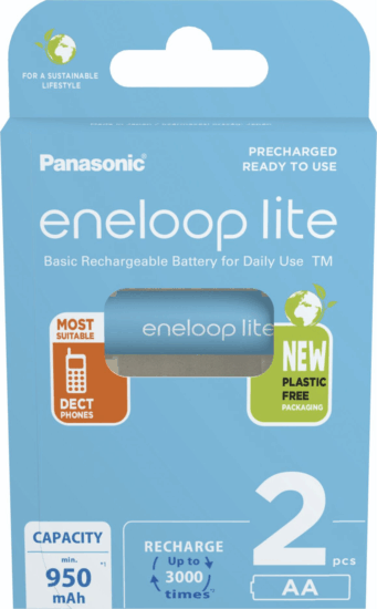 Panasonic Eneloop Lite Ni-MH 950mAh AA Újratölthető Ceruzaelem (2db/csomag)