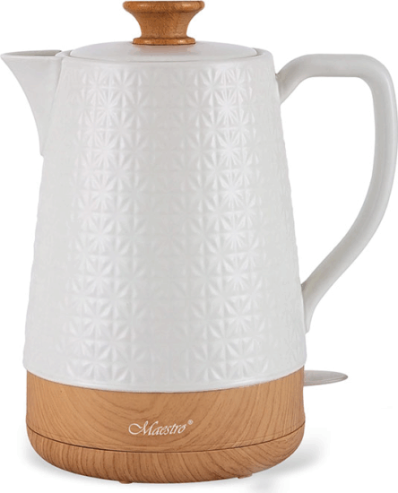 Maestro MR-076 1.8L Vízforraló - Fehér/Fa Maestro MR-076 1.8L Vízforraló - Fehér/Fa