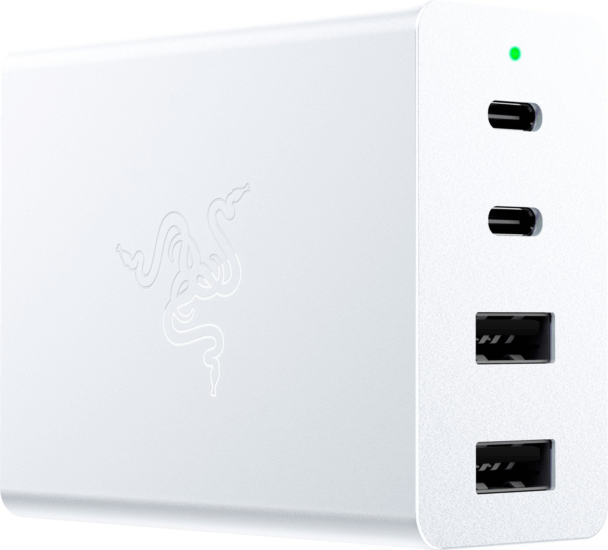 Razer 2x USB Type-C / 2x USB Type-A GaN Hálózati töltő - Fehér (130W) Razer 2x USB Type-C / 2x USB Type-A GaN Hálózati töltő - Fehér (130W)