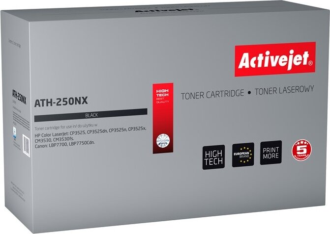 Activejet (HP 504X CE250X / Canon CRG-723HB) Toner Fekete