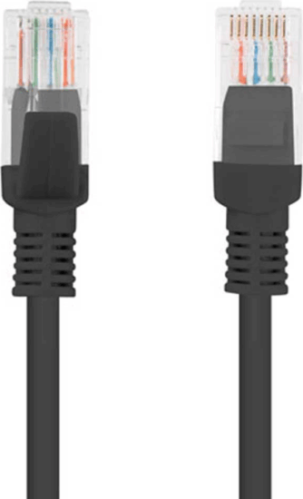 Lanberg PCU6-20CC F/UTP Cat6 RJ45 Patch kábel 0.25m - Fekete 10-es csomag
