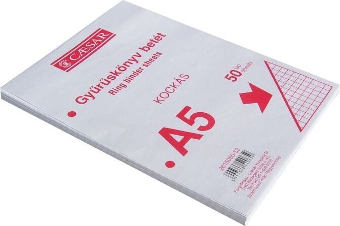 Caesar A5 50 lapos Kockás gyűrűskönyv betét