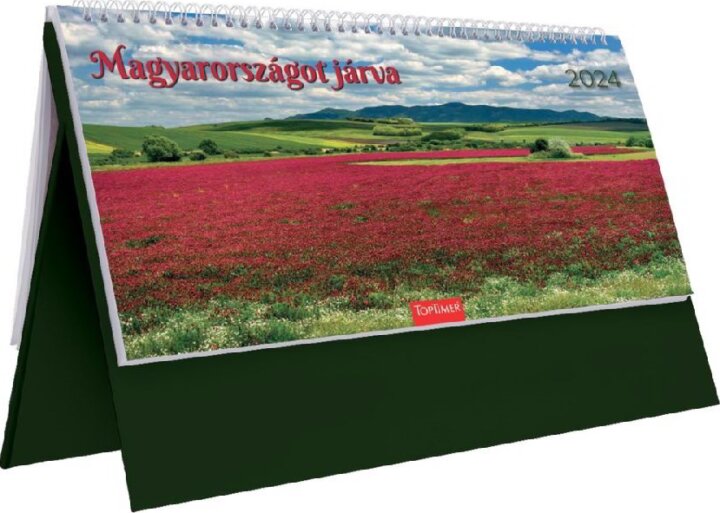 Toptimer T056 325 x 155mm 2024 Asztali naptár zöld - Magyarországot járva