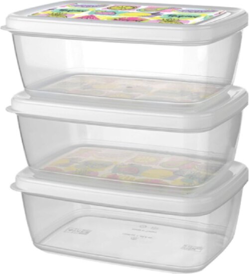 Műanyag eldobható tároló doboz szett (3 darabos)