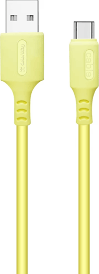Colorway USB-A / USB-C Adat és töltő kábel - Sárga (1m)