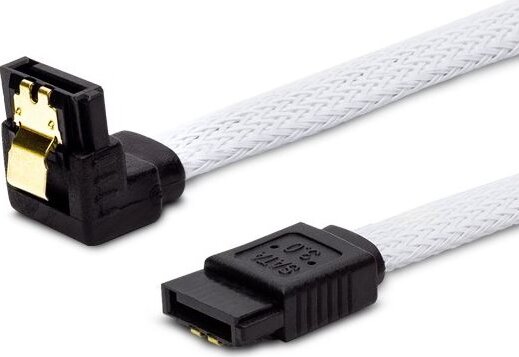 Savio GAK-07 SATA kábel 0.5m Fehér L (SATA 3 apa - SATA 3 apa)