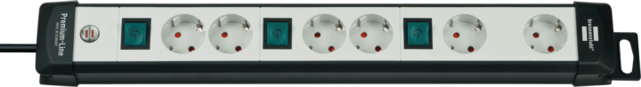 Brennenstuhl Premium-Line 230V Elosztó 6 aljzatos 3m - Szürke/Fekete