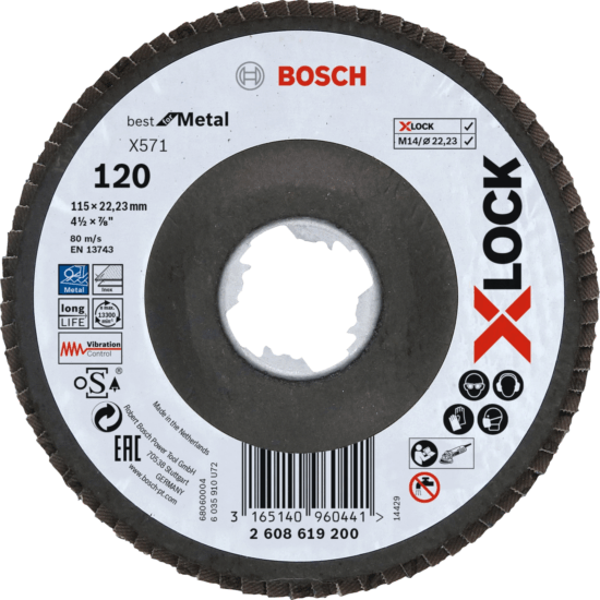 Bosch 2608619200 X-LOCK Best for Metal X571 K120 Csiszolótárcsa - 115mm