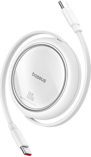 Baseus Free2Draw USB-C apa - USB-C apa 2.0 Visszahúzható adat és töltőkábel - Fehér (1m)