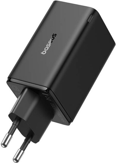 Baseus GaN6 Pro 2x USB-C / 2x USB-A Hálózati Gyorstöltő Adapter + USB-C kábel 65W - Fekete