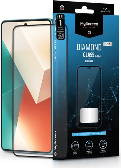 MyScreen Xiaomi Redmi Note 13 4G/Redmi Note 13 5G Edzett üveg kijelzővédő - Fekete