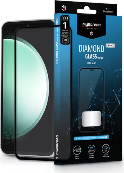 MyScreen Samsung Galaxy S23 FE Edzett üveg kijelzővédő - Fekete