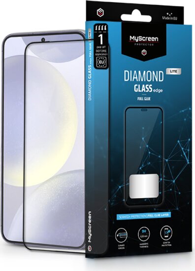 MyScreen Samsung Galaxy S24+ Edzett üveg kijelzővédő - Fekete