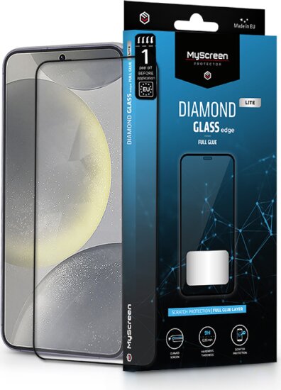 MyScreen Samsung Galaxy S24 Edzett üveg kijelzővédő - Fekete