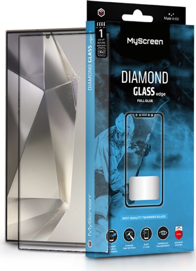 MyScreen Samsung Galaxy S24 Ultra Edzett üveg kijelzővédő - Fekete