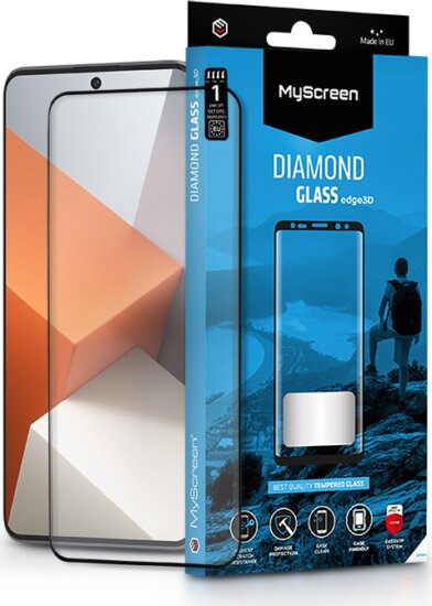 MyScreen Xiaomi Redmi Note 13 Pro+ Edzett üveg kijelzővédő - Fekete MyScreen Xiaomi Redmi Note 13 Pro+ Edzett üveg kijelzővédő - Fekete