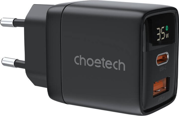 Choetech PD6052 USB-A / USB-C Hálózati töltő - Fekete (35W)