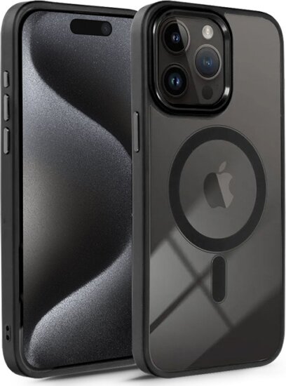 Haffner Edge Apple iPhone 15 Pro Magsafe Tok - Átlátszó/Fekete