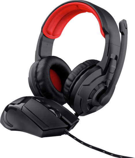 Trust 24761 Vezetékes Gaming Headset + Egér - Fekete/Piros