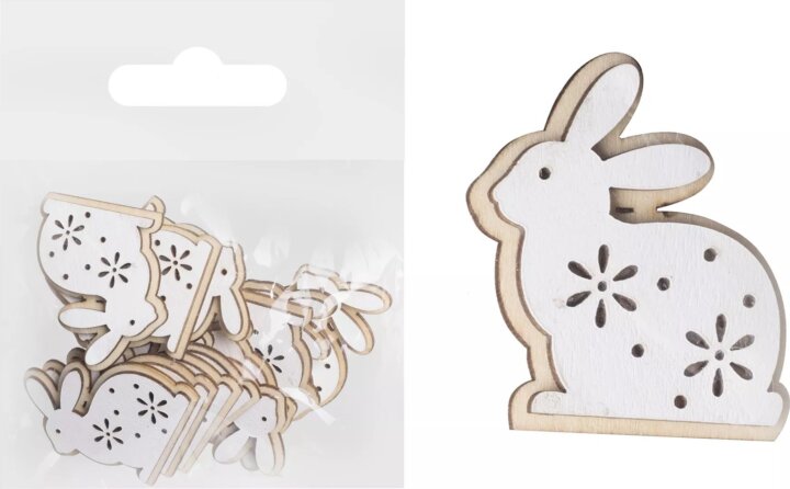 Fa Húsvéti Dekorációs nyuszi - 12 darabos