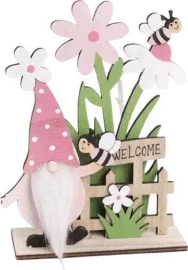 Manó Virágokkal Asztali Dekoráció - 19 x 13 cm Manó Virágokkal Asztali Dekoráció - 19 x 13 cm