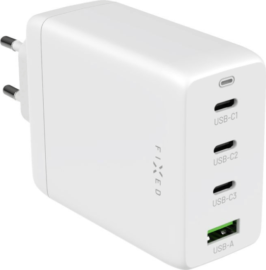 Fixed Travel 3x USB Type-C / 1x USB Type-A GaN Hálózati töltő - Fehér (100W)