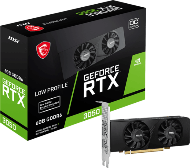 MSI GeForce RTX 3050 LP 6GB GDDR6 OC Videókártya