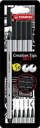 Stabilo Creative Tips ARTY Tűfilc készlet - Fekete (5 db / csomag)