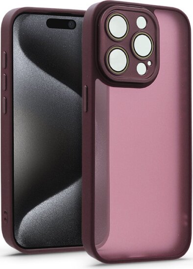 Haffner Variete Apple iPhone 15 Pro Tok peremmel, lencsevédő üveggel - Bordó