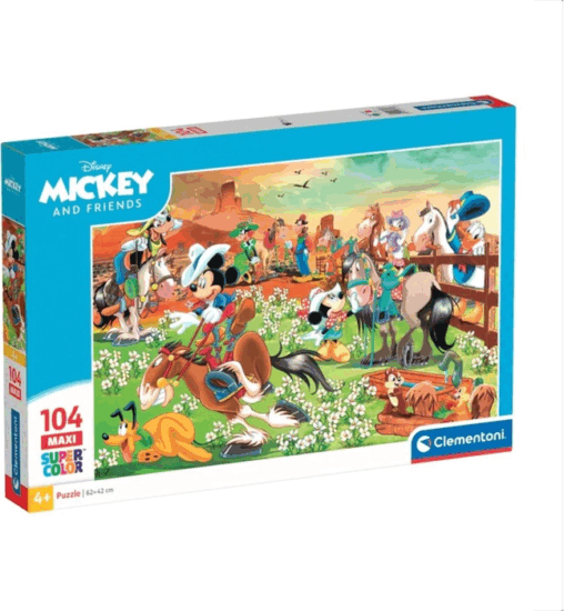 Clementoni Supercolor Maxi Disney Mickey Egér és barátai - 104 darabos puzzle