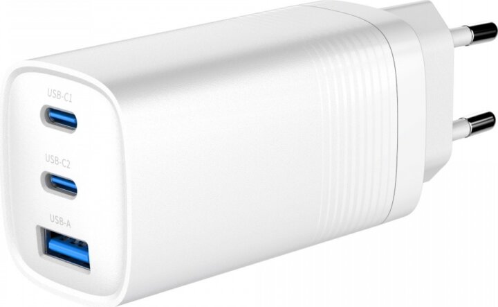 Gembird TA-UC-PDQC65-01-W 2x USB-C / USB-A Hálózati töltő - Fehér (65W)