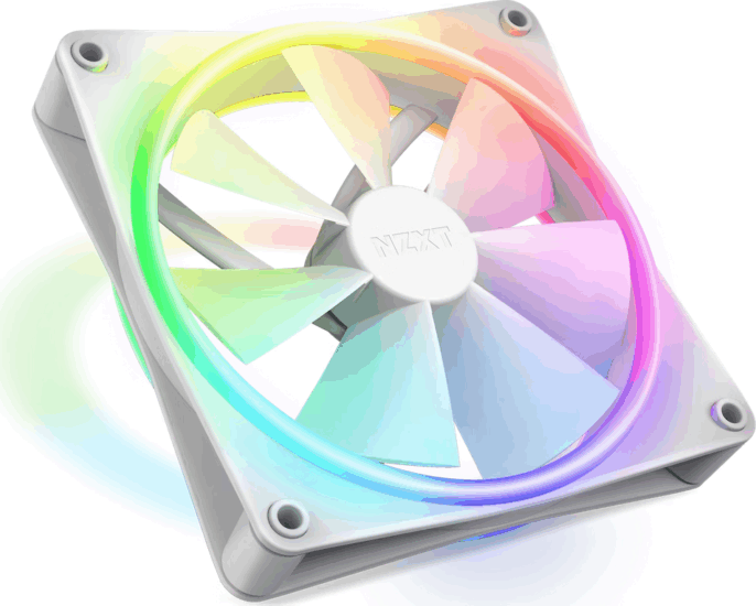 NZXT F140 RGB Duo 140mm PWM Rendszerhűtő - Fehér