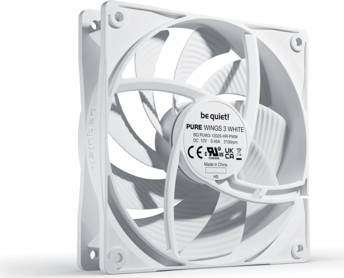 Be Quiet! Pure Wings 3 120mm PWM High Speed Rendszerhűtő - Fehér Be Quiet! Pure Wings 3 120mm PWM High Speed Rendszerhűtő - Fehér