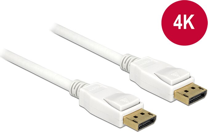 Delock Displayport 1.2 kábel - 2m - Fehér
