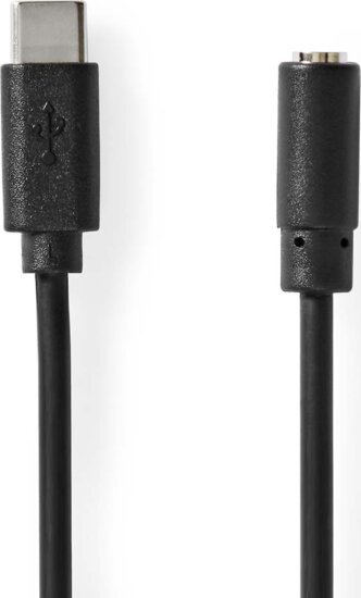 Nedis CCGL65960BK10 USB Type-C apa - 3.5mm Jack anya Adapter