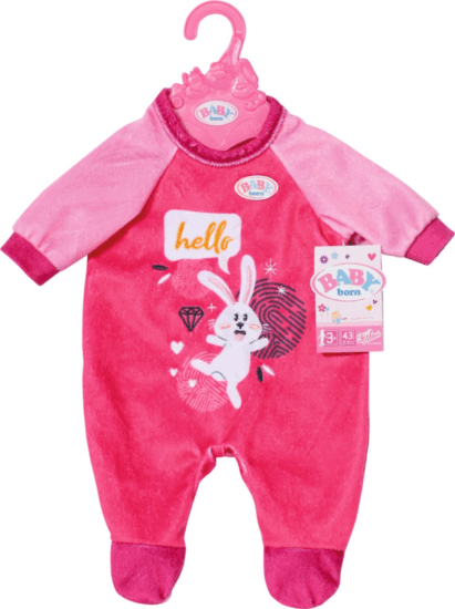 ZAPF Creation BABY born - Rózsaszín mintás Kezeslábas - 4cm