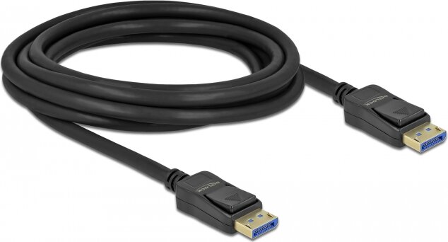 Delock 80263 Displayport 2.1 - Displayport 2.1 Kábel 3m - Fekete Delock 80263 Displayport 2.1 - Displayport 2.1 Kábel 3m - Fekete