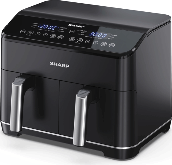 Sharp AF-GD82AE-B 2x4L Forrólevegős fritőz - Fekete