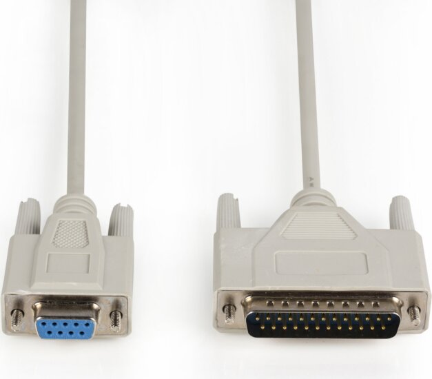 Valueline VLCP52131I20 D-Sub 9 tűs anya - D-Sub 25 tűs apa Soros Kábel 2m - Szürke