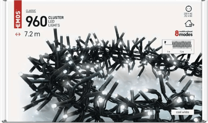 Emos D4BC05 LED Kül-/beltéri fényfüzér 7.2m - Hideg fehér