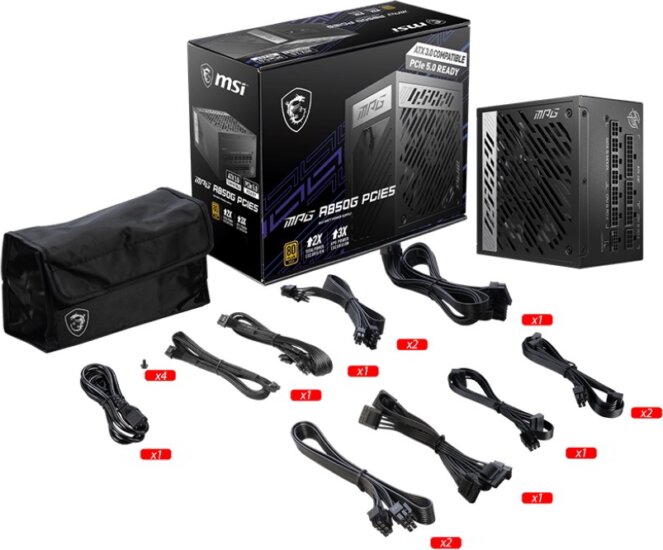 MSI 850W MPG A850G Tápegység